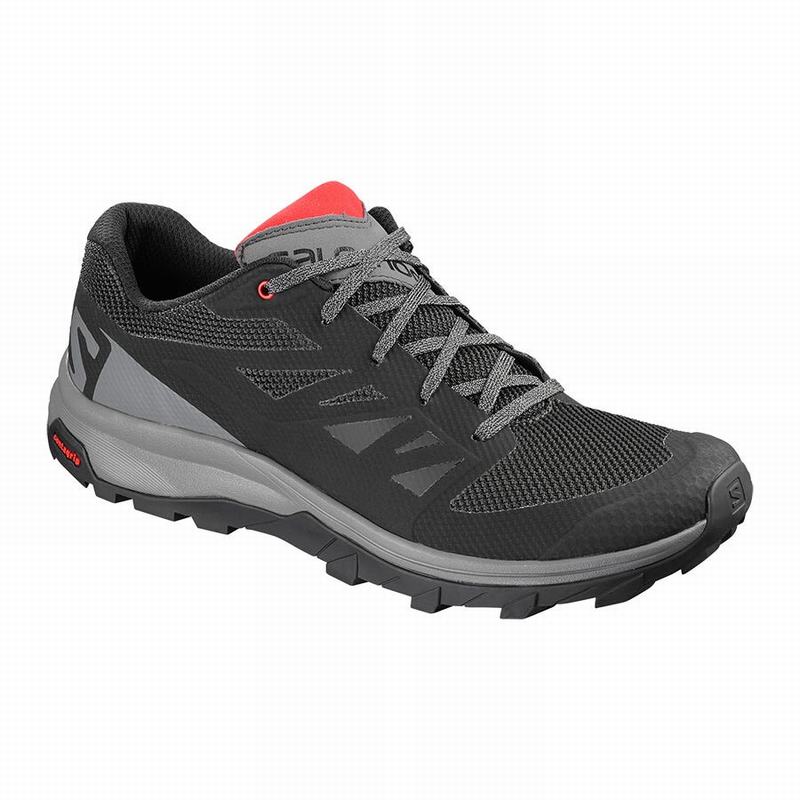 Salomon Singapore Mens Hiking Shoes - OUTLINE Black/Red | 80915-NRTG